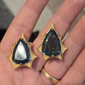 Vintage atomic burst clip on earrings signed b.s.k